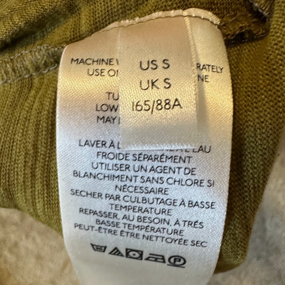 We The Free Sage Natasha Ruched Long Sleeve Crew Neck Top. Small. Olive Green. - Picture 4 of 6